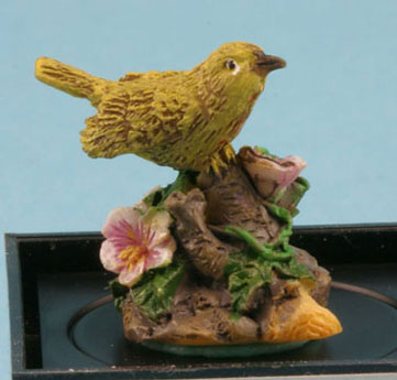 Dollhouse Miniature Warbler (Hand Painted Bird Figurine)